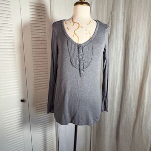 Simply Vera Wang Shirt Size M Women’s Grey Casual 3/4 Sleeve Classic Top